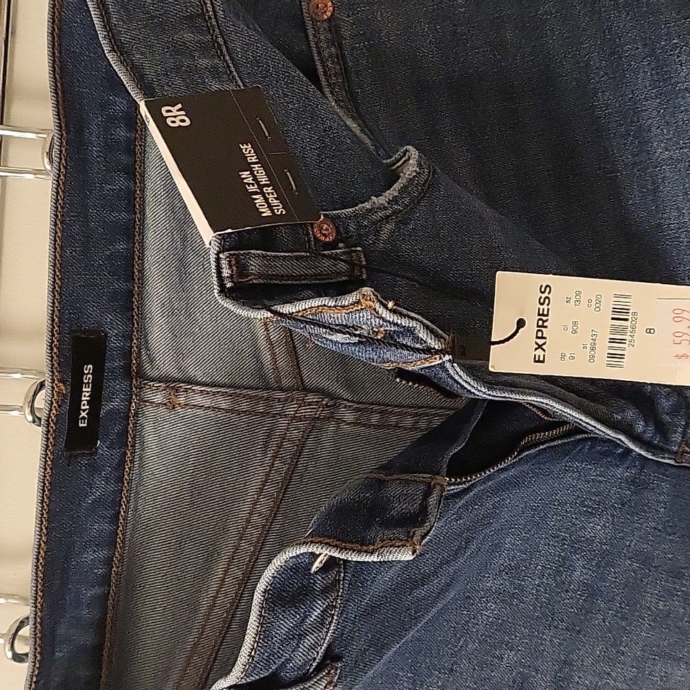 Express Mom Jean super high rise 8/R - Picture 3 of 5